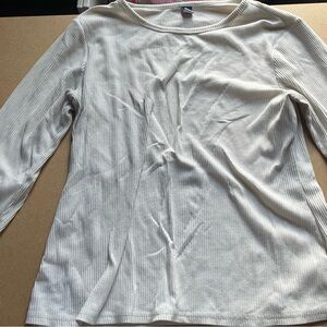 Old Navy Cream Ribbed Long Sleeve Top